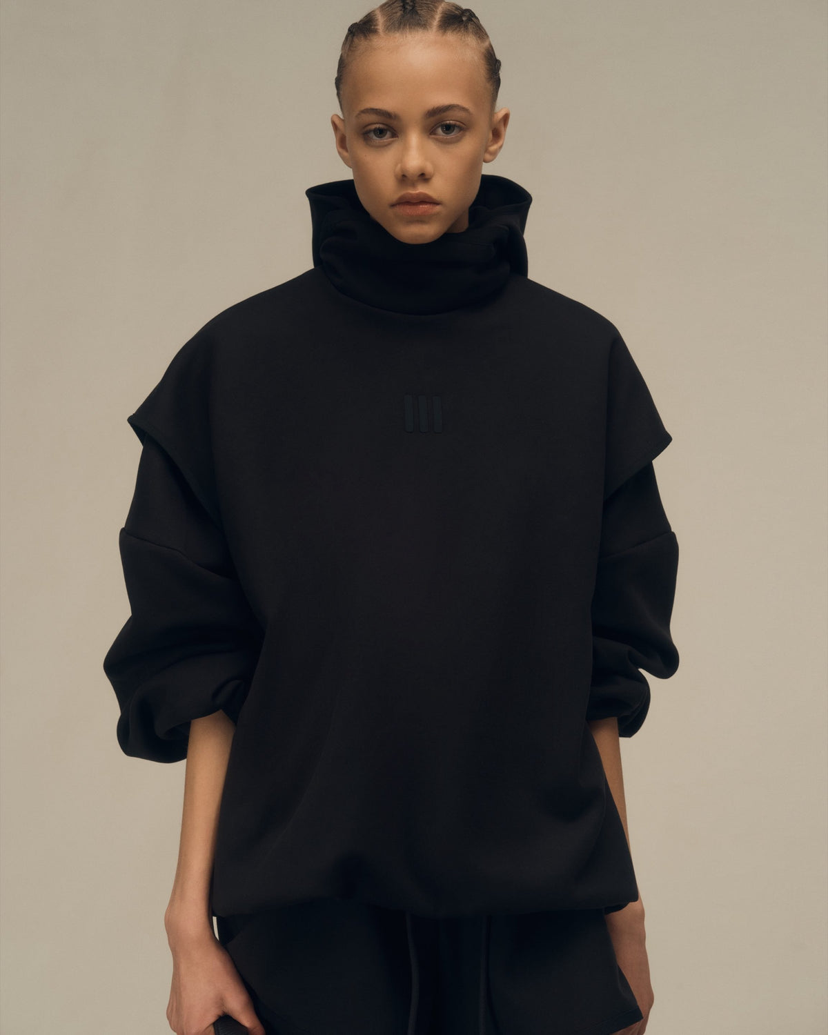 Womens Suede Fleece Mock Neck