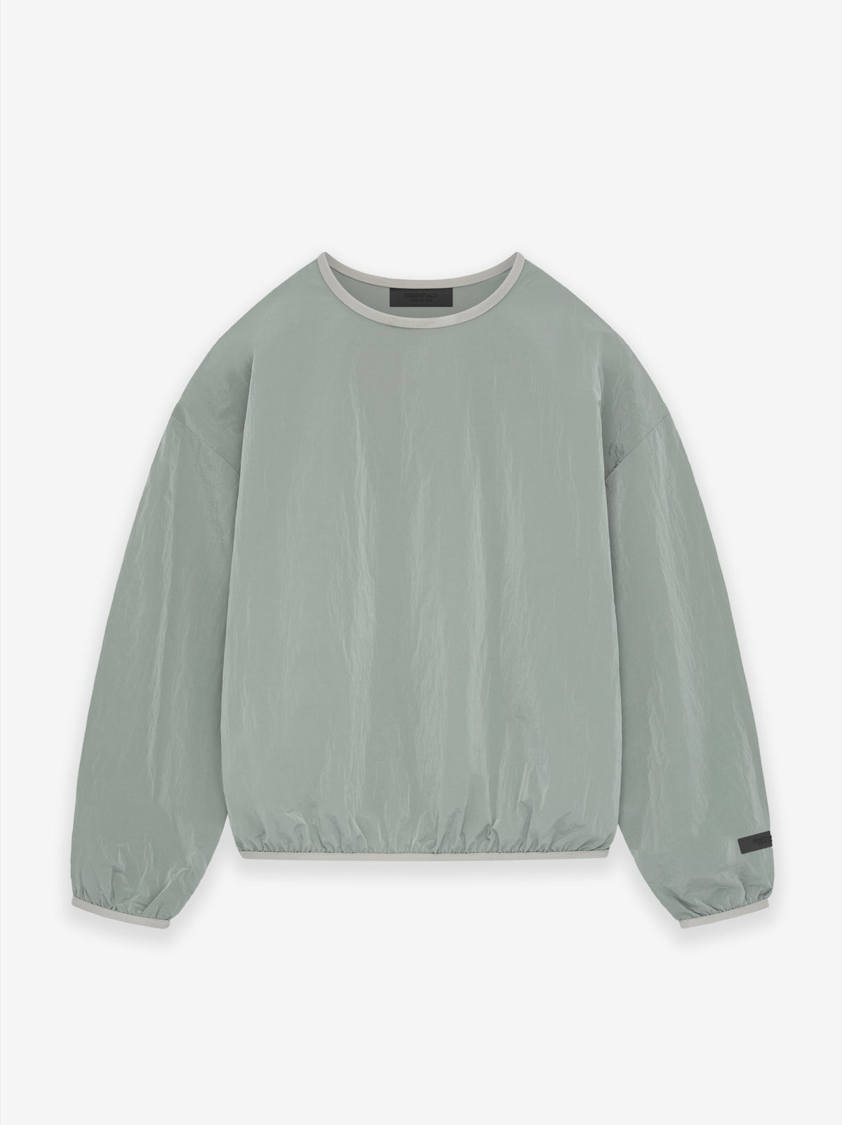 Crinkle Nylon Pullover Crewneck