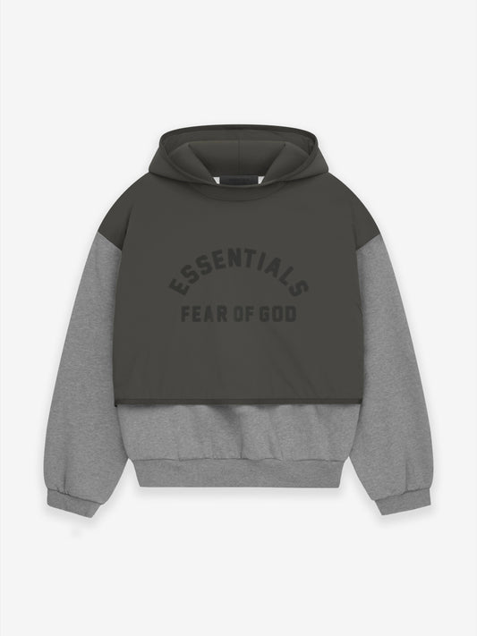 Nylon Fleece Hooded Sweater
