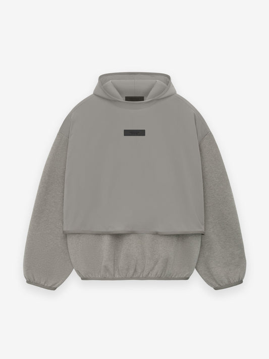 NYLON FLEECE HOODED SWEATSHIRT