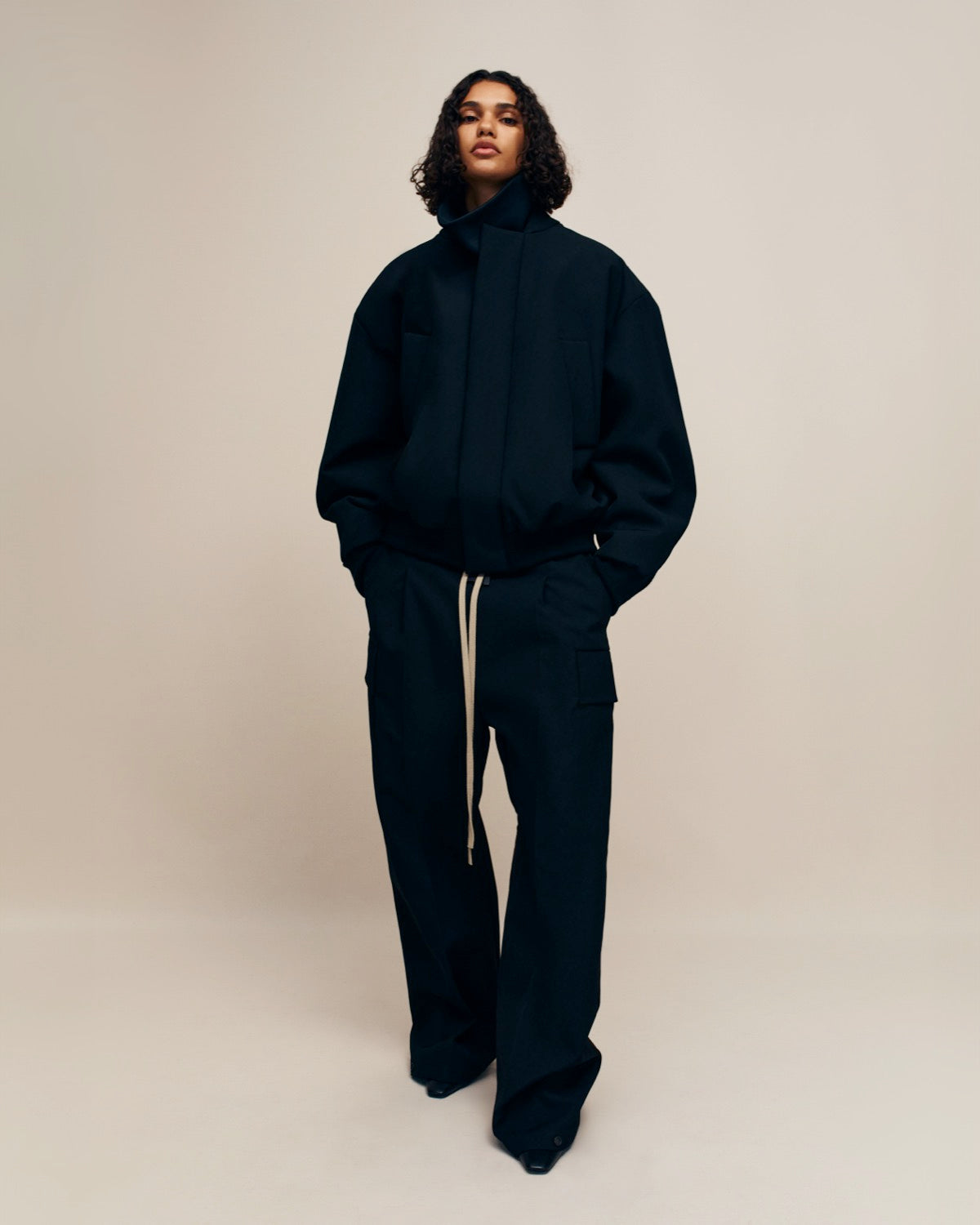 Heavy Twill Wide Leg Cargo Pants