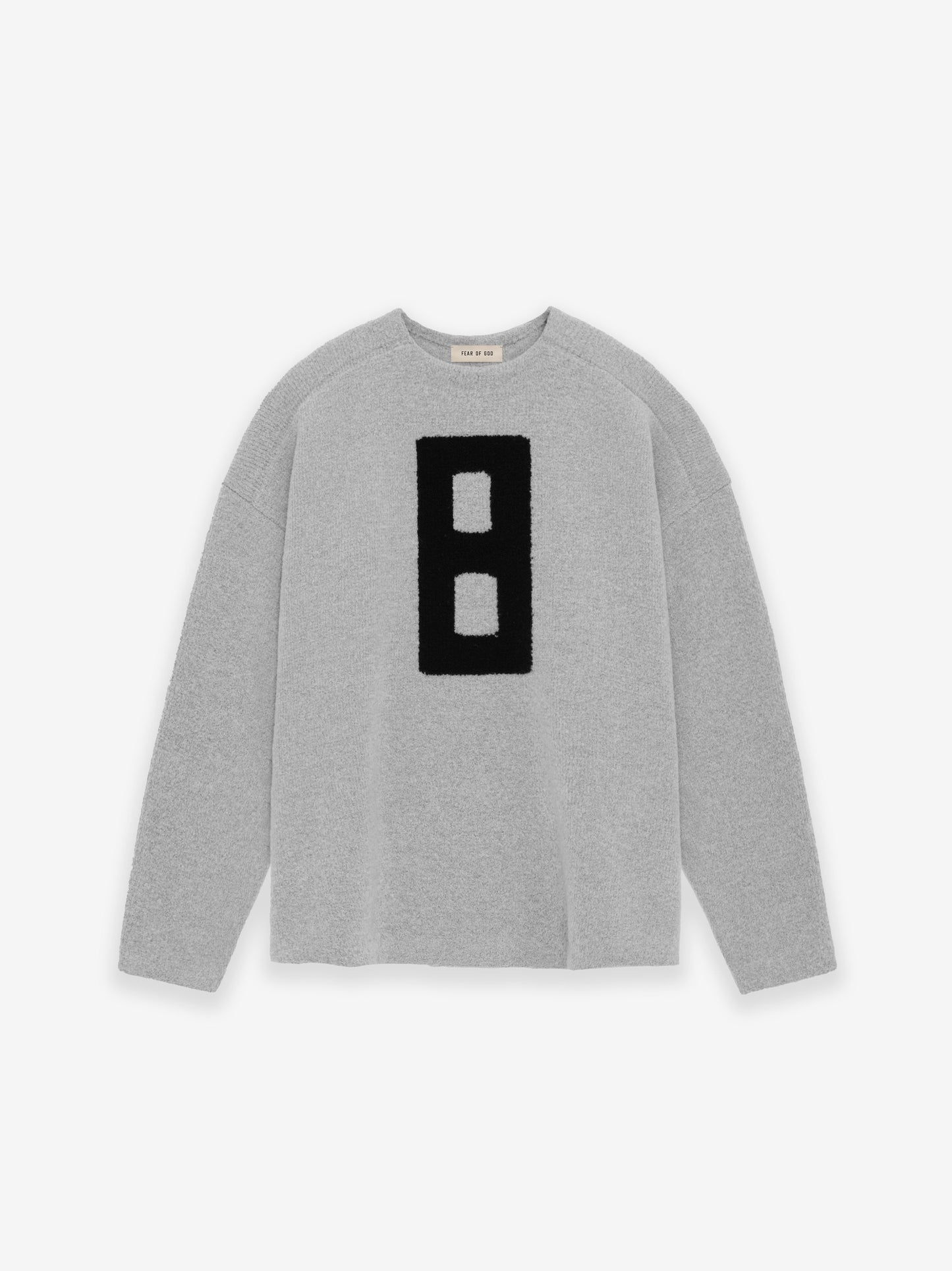 Wool Boucle Straight Neck Sweater