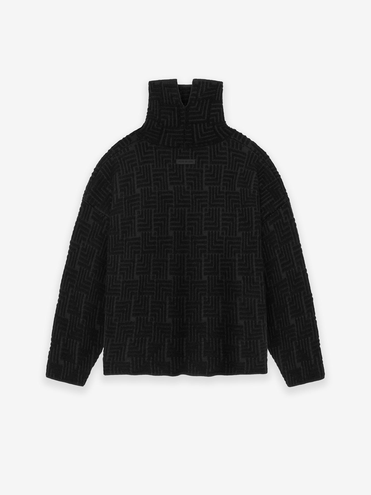 Wool Jacquard High Neck Sweater