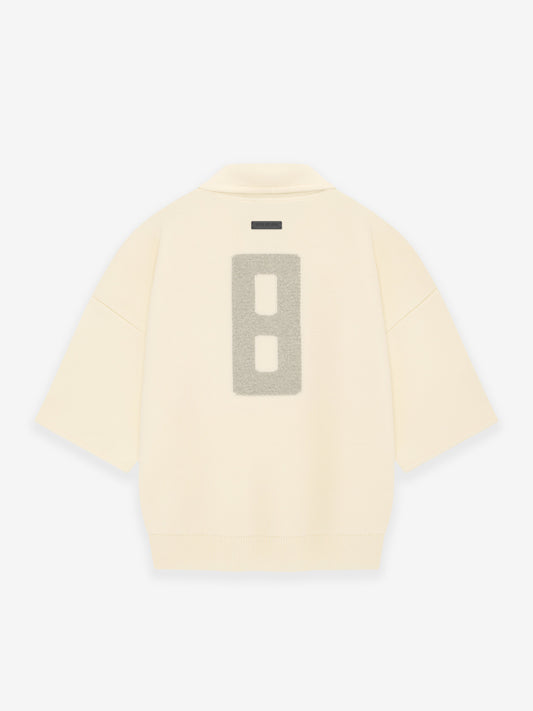 Wool 3/4 Sleeve Polo Sweater