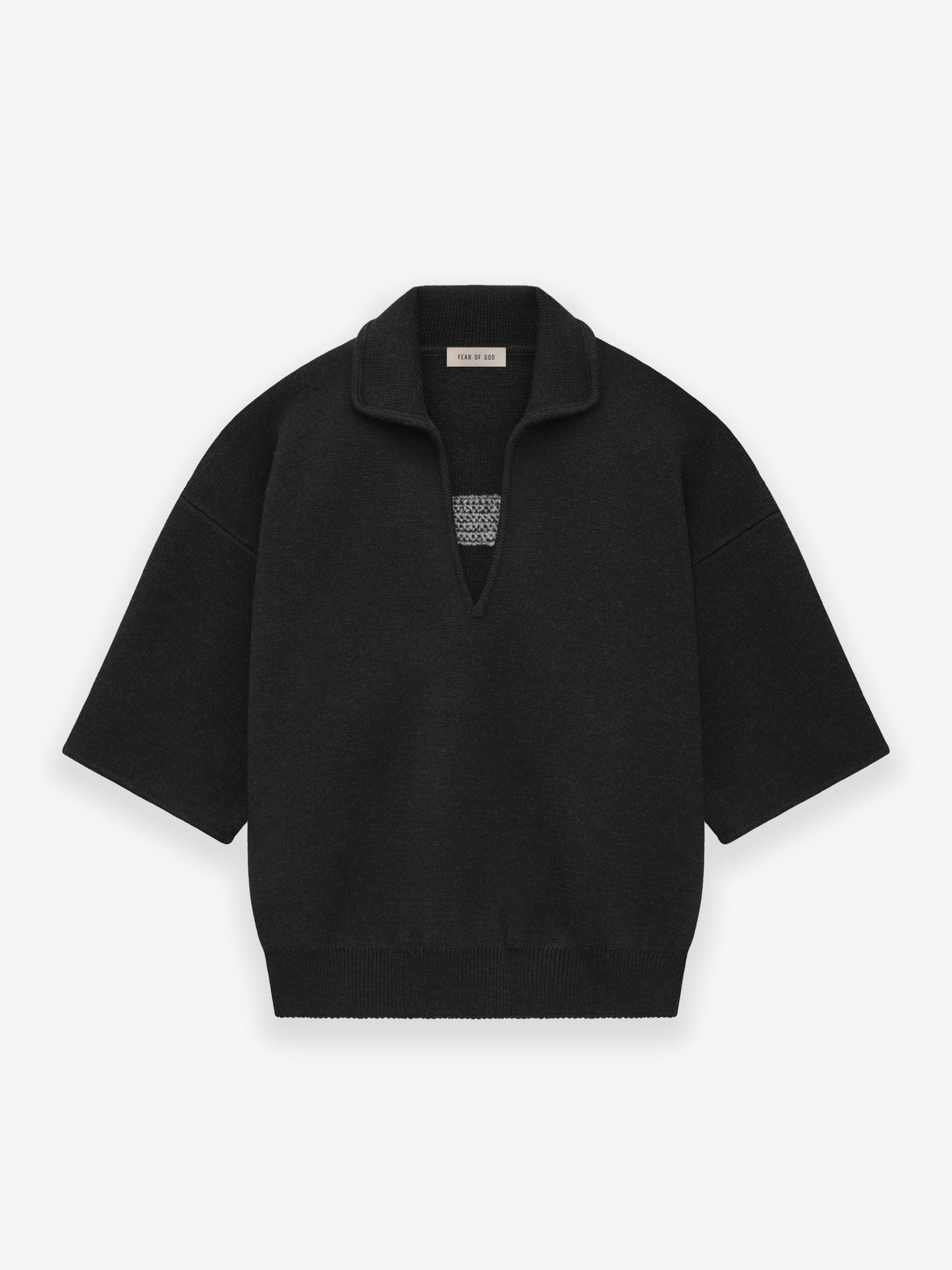 Wool 3/4 Sleeve Polo Sweater