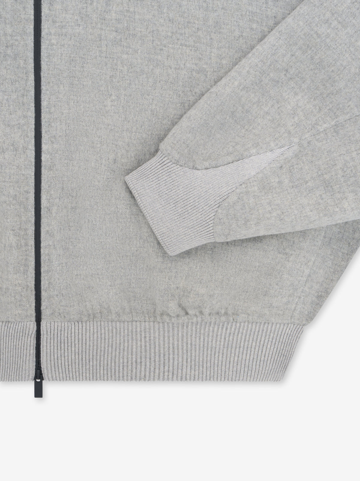 Double-Faced Wool Cashmere Collarless Bomber