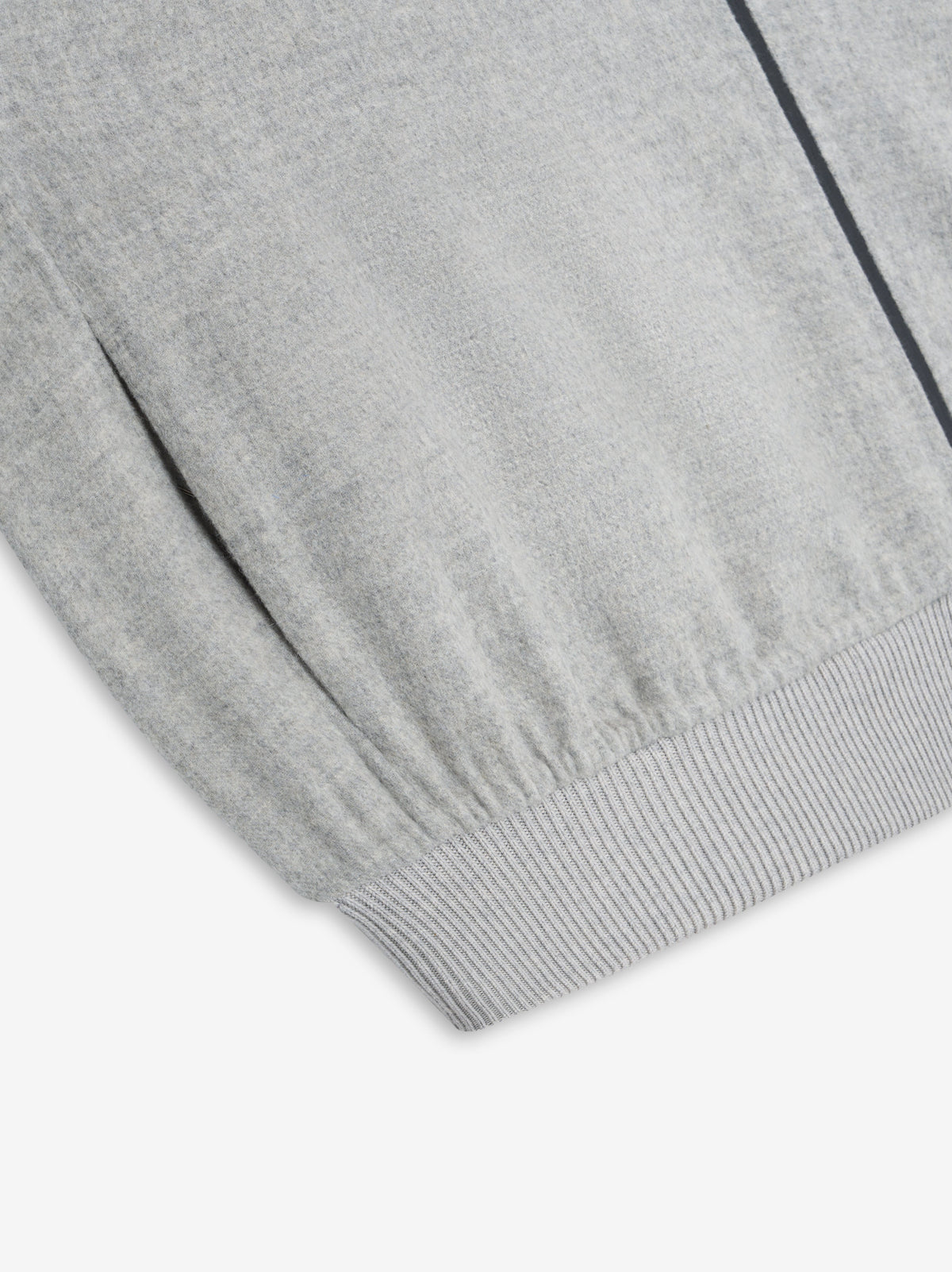 Double-Faced Wool Cashmere Collarless Bomber