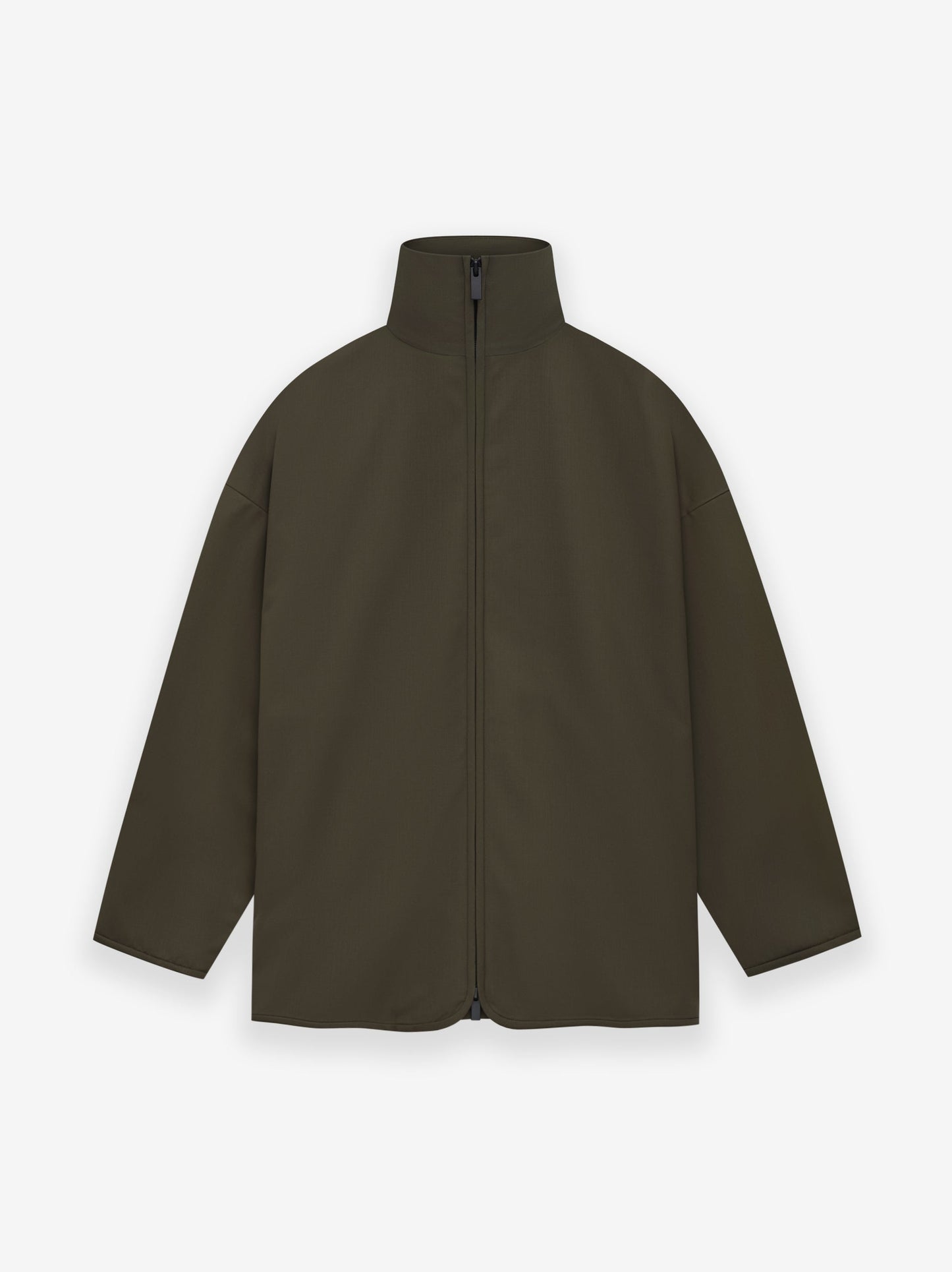 Wool Crepe High Neck Jacket