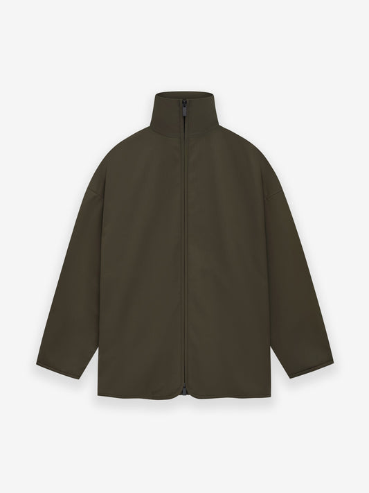 Wool Crepe High Neck Jacket