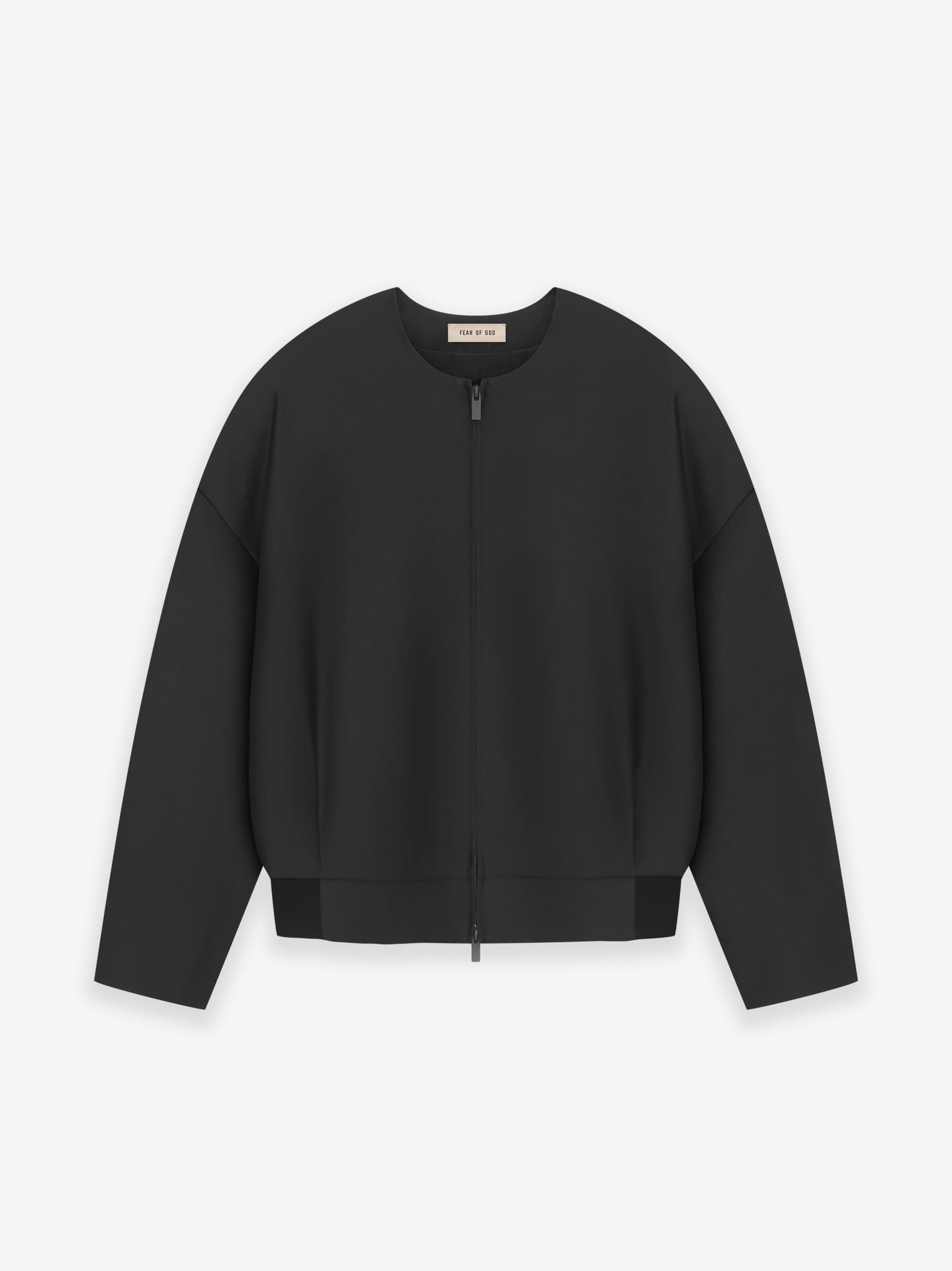 Wool Silk Collarless Jacket