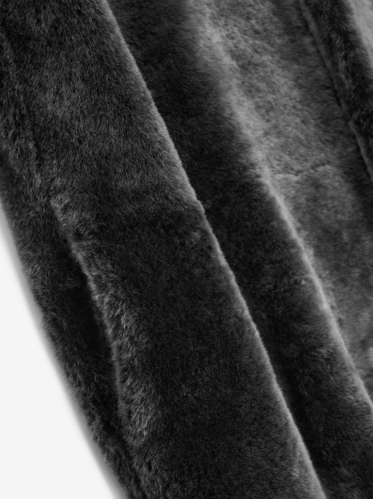 Shearling Lapelless Overcoat