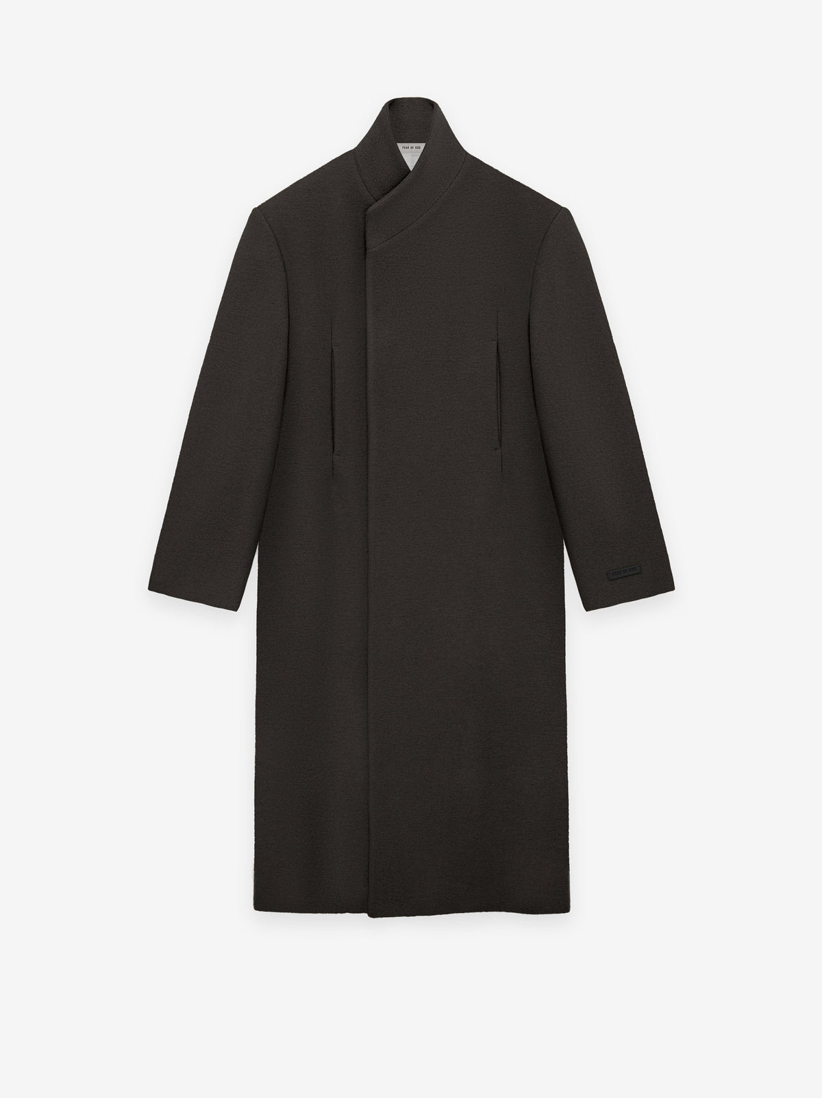 Boiled Wool Stand Collar Overcoat