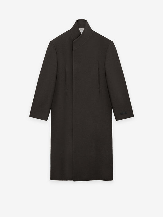 Boiled Wool Stand Collar Overcoat