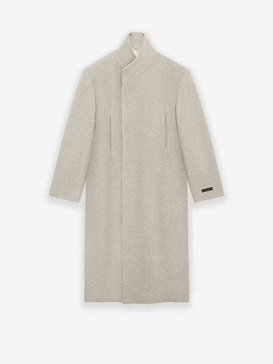 Boiled Wool Stand Collar Overcoat