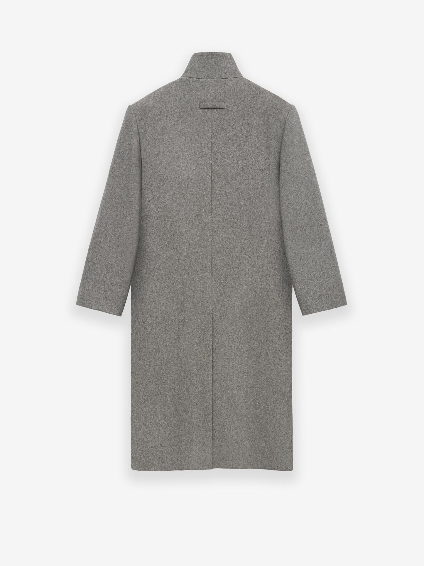 Melange Wool Stand Collar Overcoat