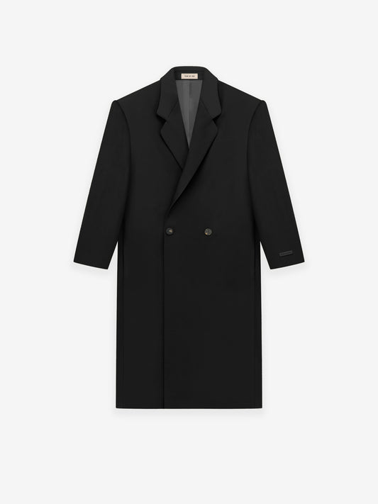 Wool Gabardine Double Breasted Overcoat