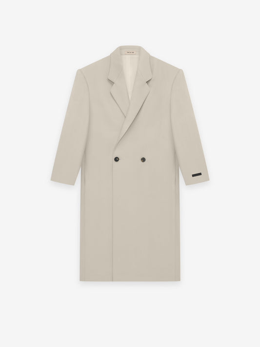 Wool Gabardine Double Breasted Overcoat