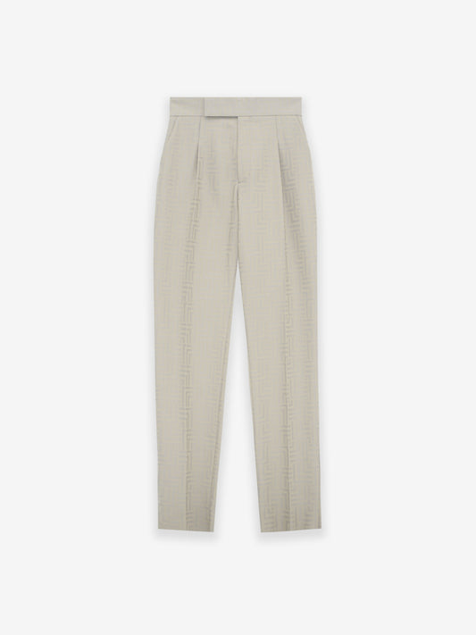 Wool Jacquard Tapered Trouser