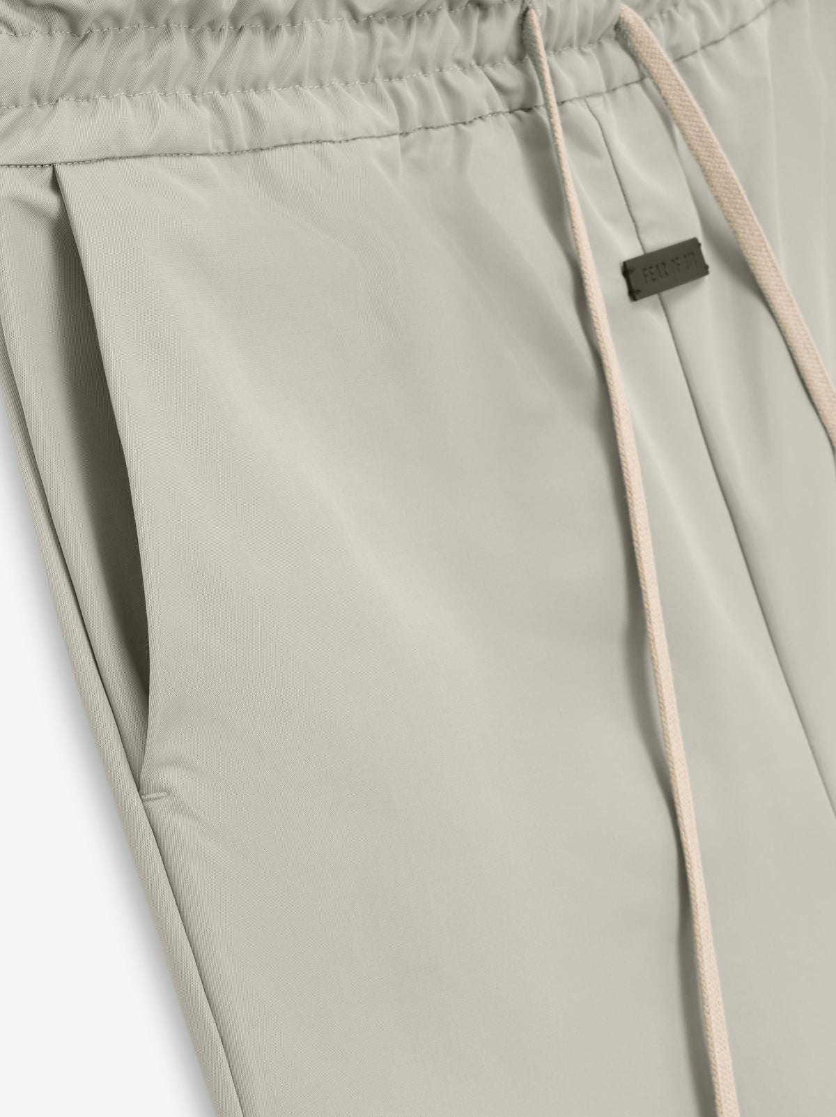 Heavy Nylon Knee Pleat Wide Leg Pant