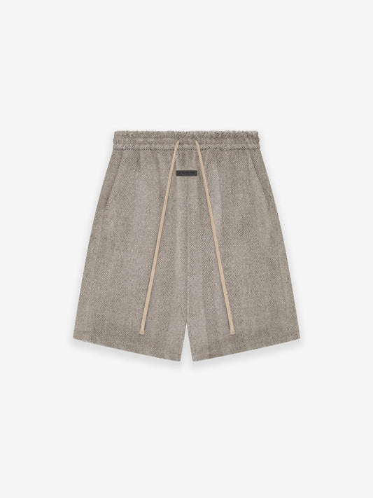 Chevron Brushed Wool Relaxed Short