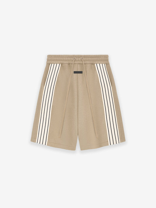 Boiled Wool Striped Relaxed Short