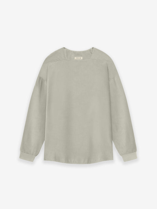 Corduroy Straight Neck LS Top