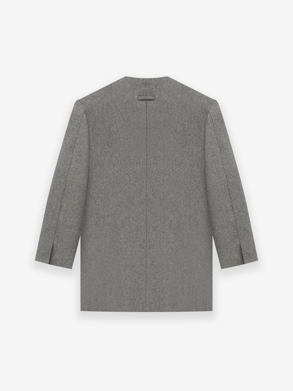 Melange Wool Double Breasted Lapelless Blazer