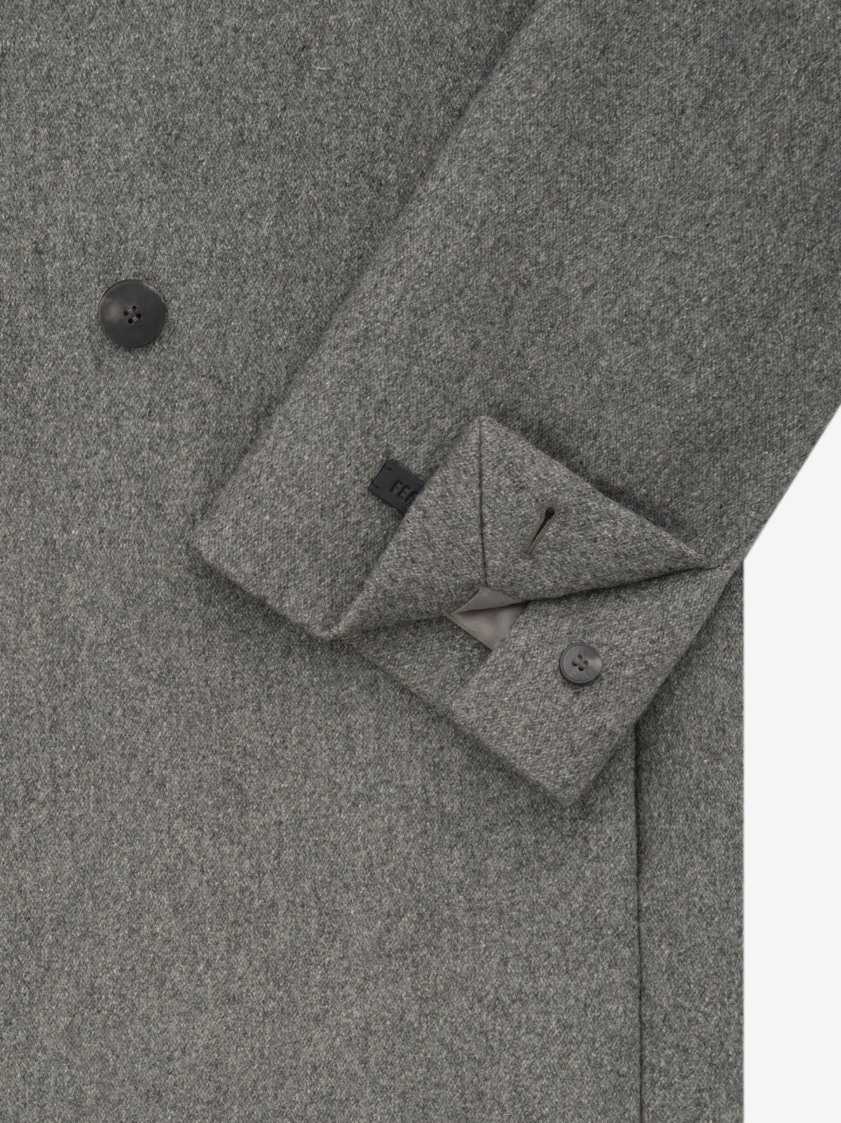 Melange Wool Double Breasted Lapelless Blazer