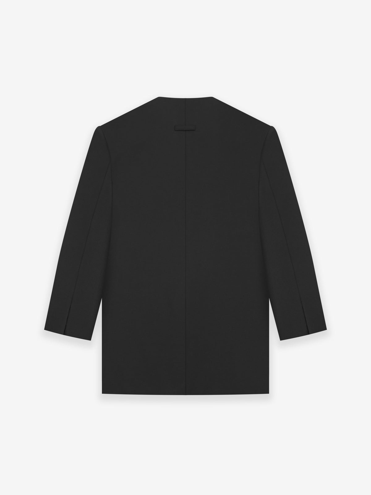 Silk Wool Double Breasted Lapelless Blazer