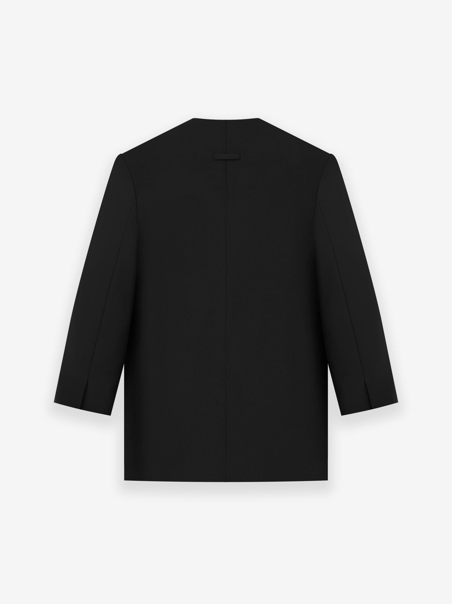 Wool Silk Relaxed Lapelless Blazer
