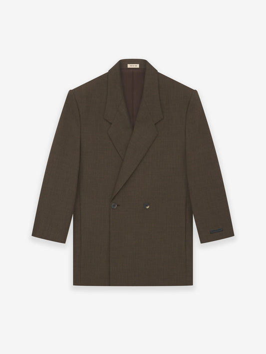 Wool Canvas Double Breasted Blazer