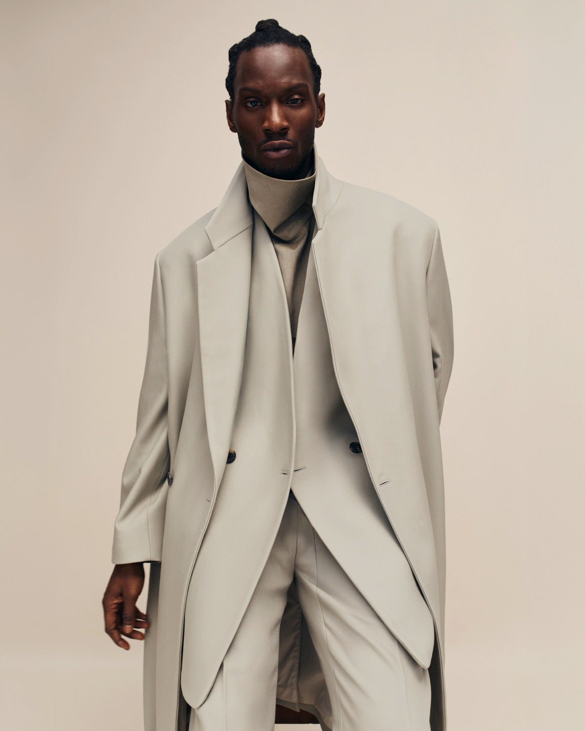 Wool Gabardine Double Breasted Overcoat