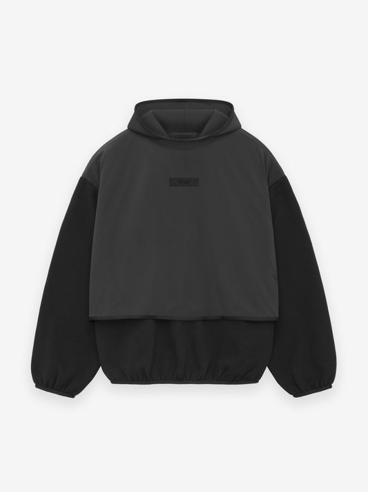 NYLON FLEECE HOODED SWEATSHIRT